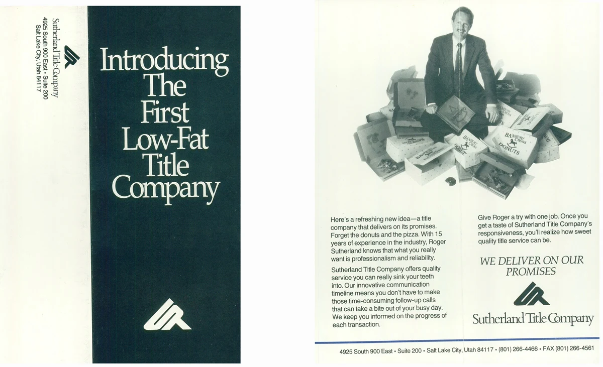 Black-and-white flyer with Roger seated among a pile of pizza boxes.