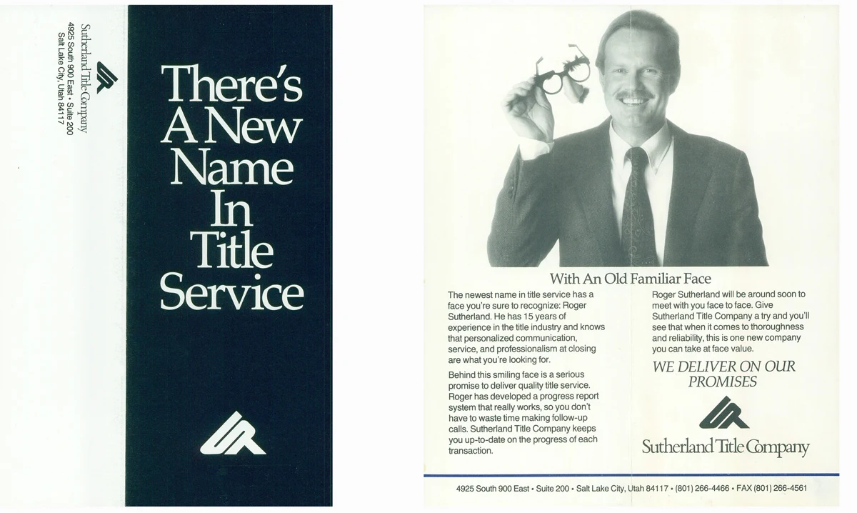 Black-and-white flyer with Roger holding a revolver beside the words “With An Old Familiar Face.”